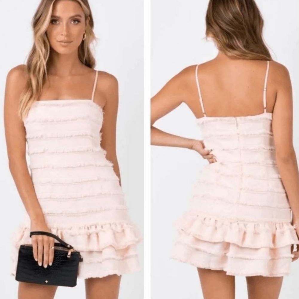 Princess Polly Molina Ruffle Fringe Detail Mini Dress